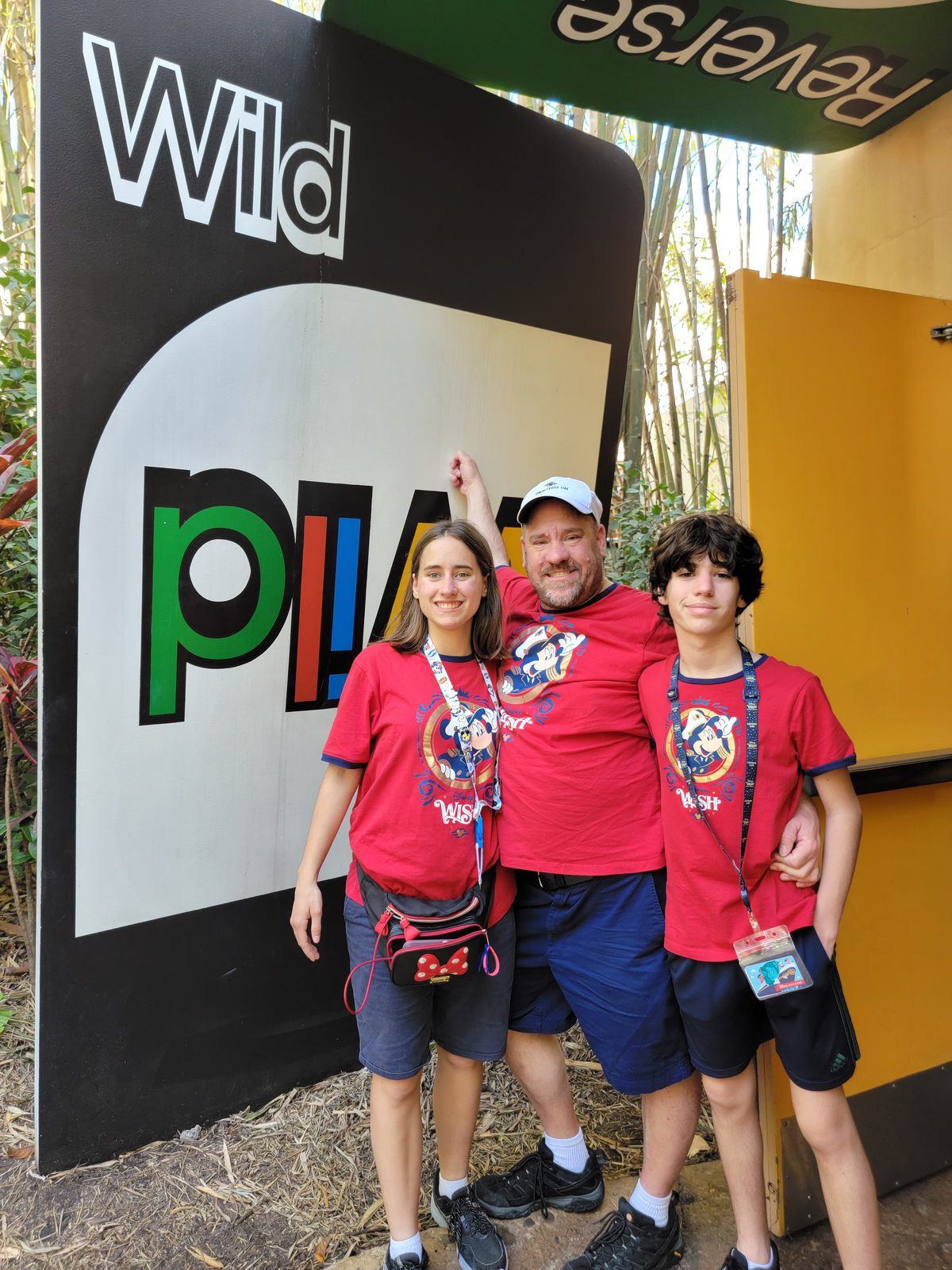 Lisa, Michael and Thomas between rides at Hollywood Studios