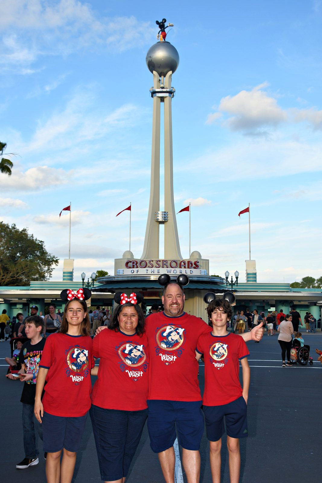 All four of us at Crossroads of the World