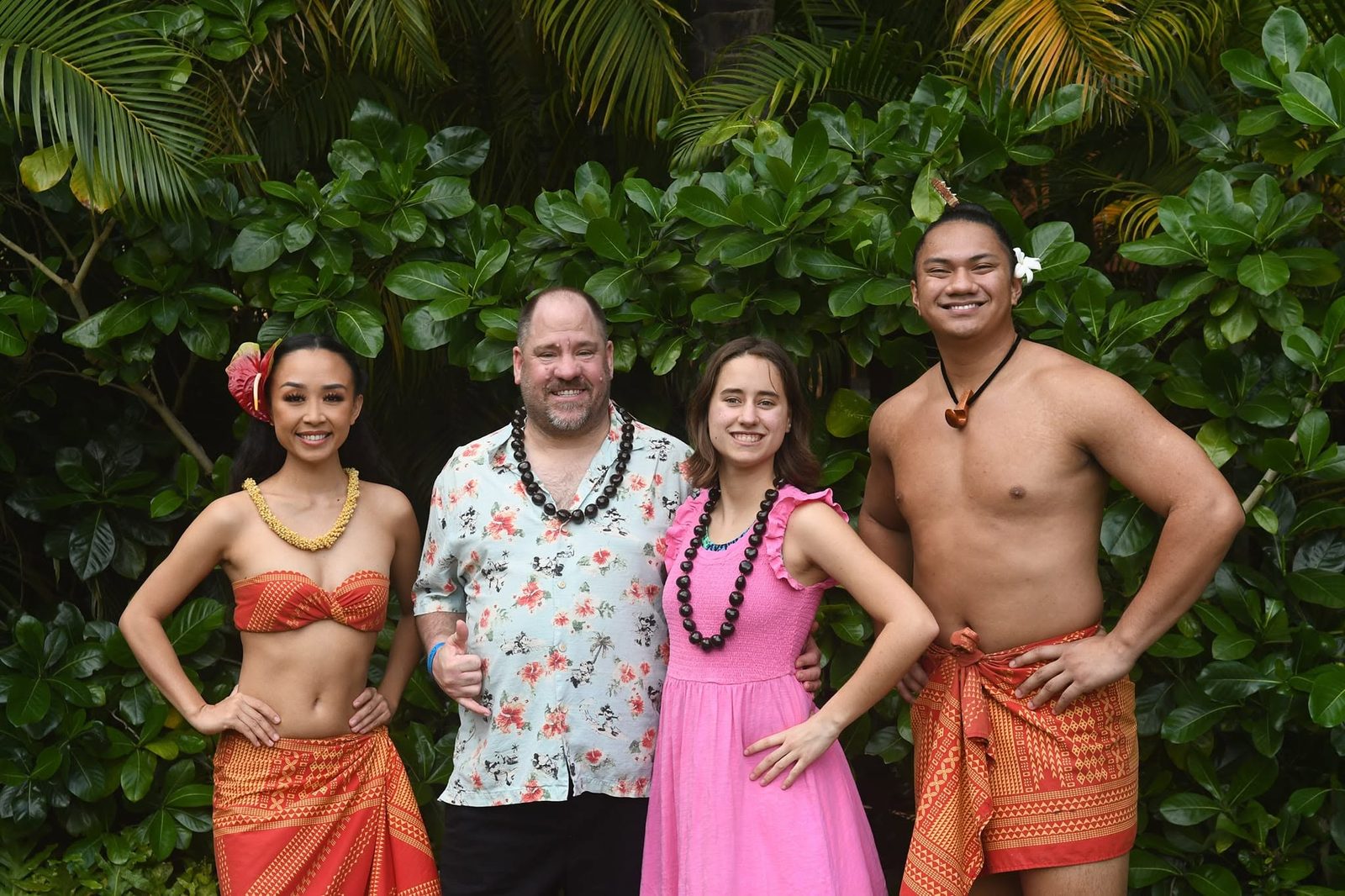 Lisa and I pose with two of the luau dancers