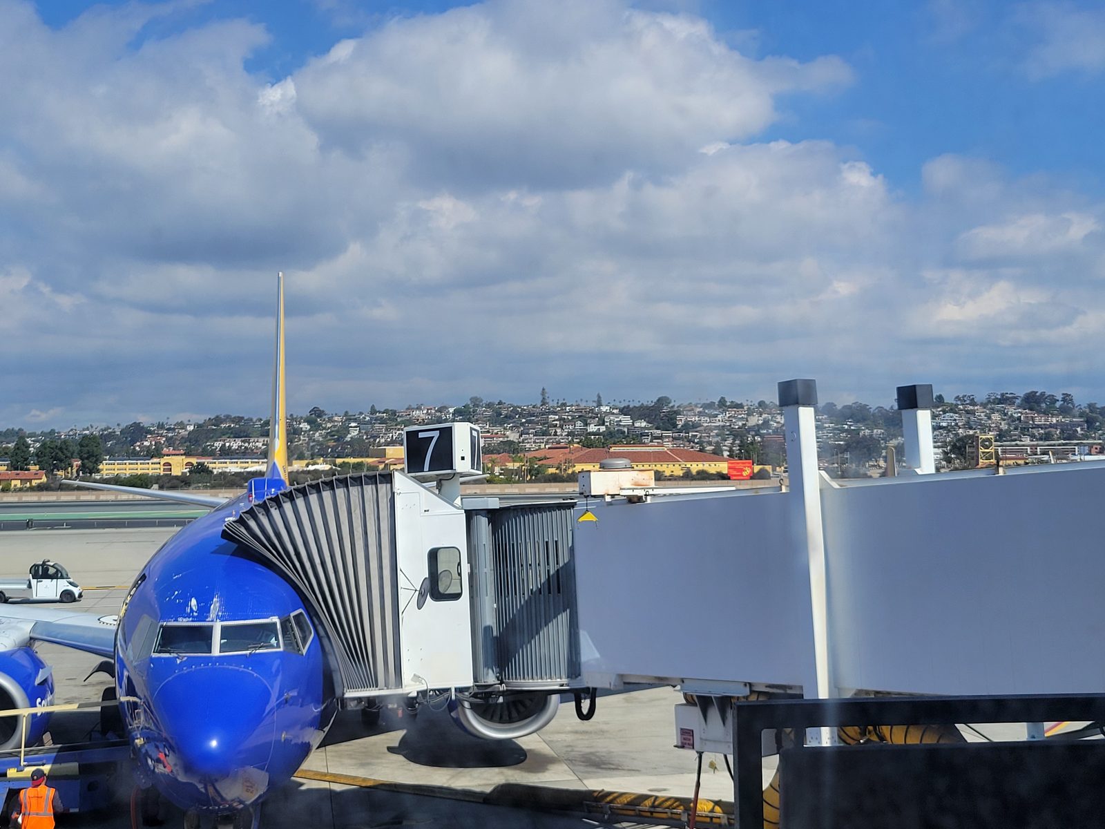 A Southwest jet at the San Diego gate