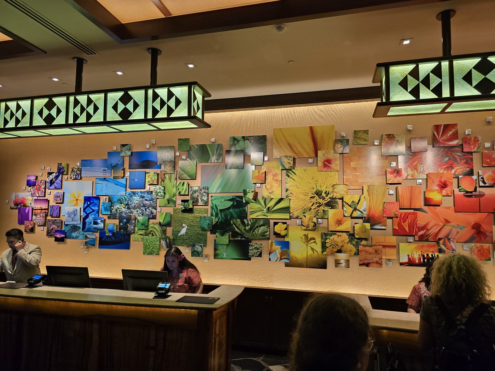 Checking in at Aulani's colorful front desk