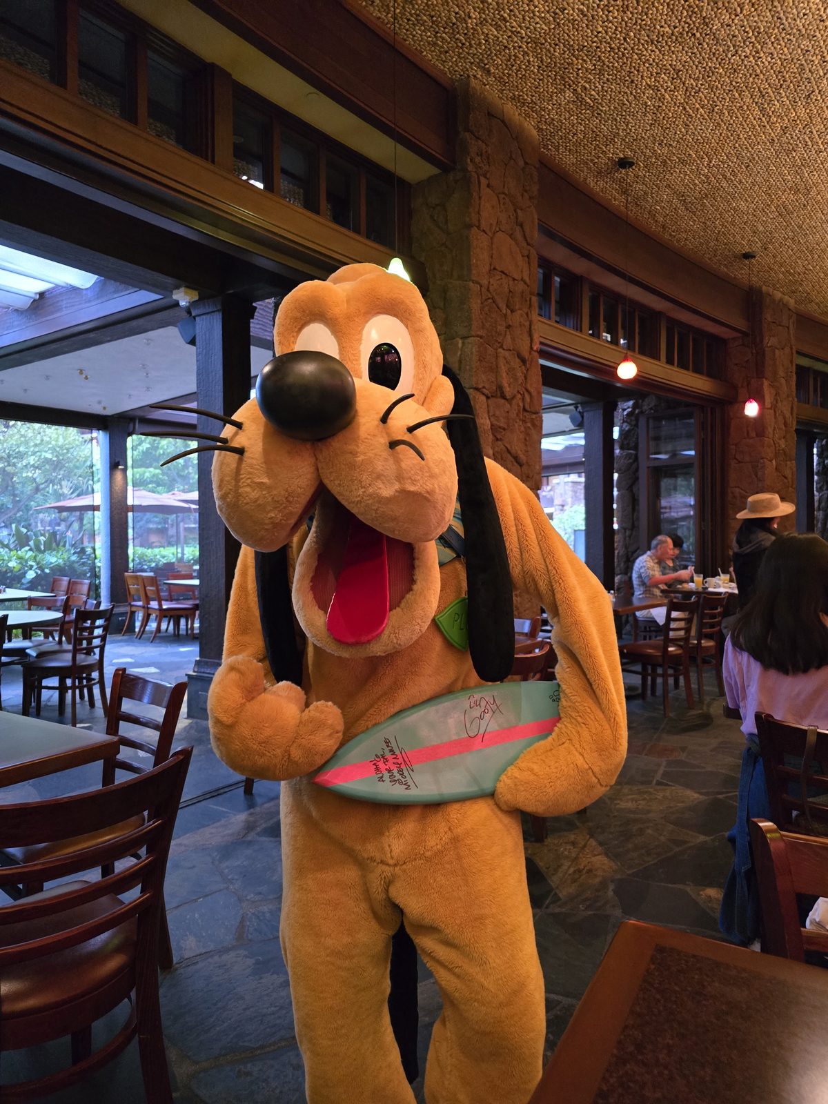 Pluto stops by our breakfast table