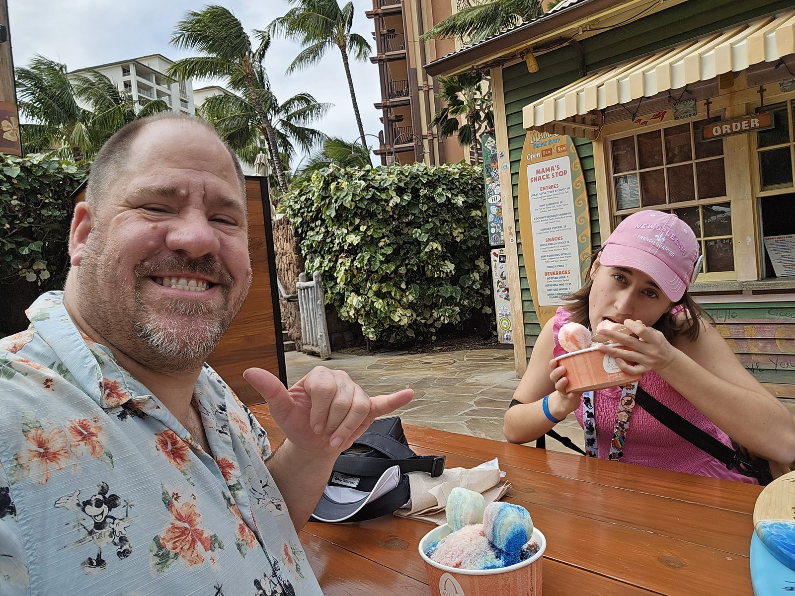 Lisa and I share Hawaiian shave ice