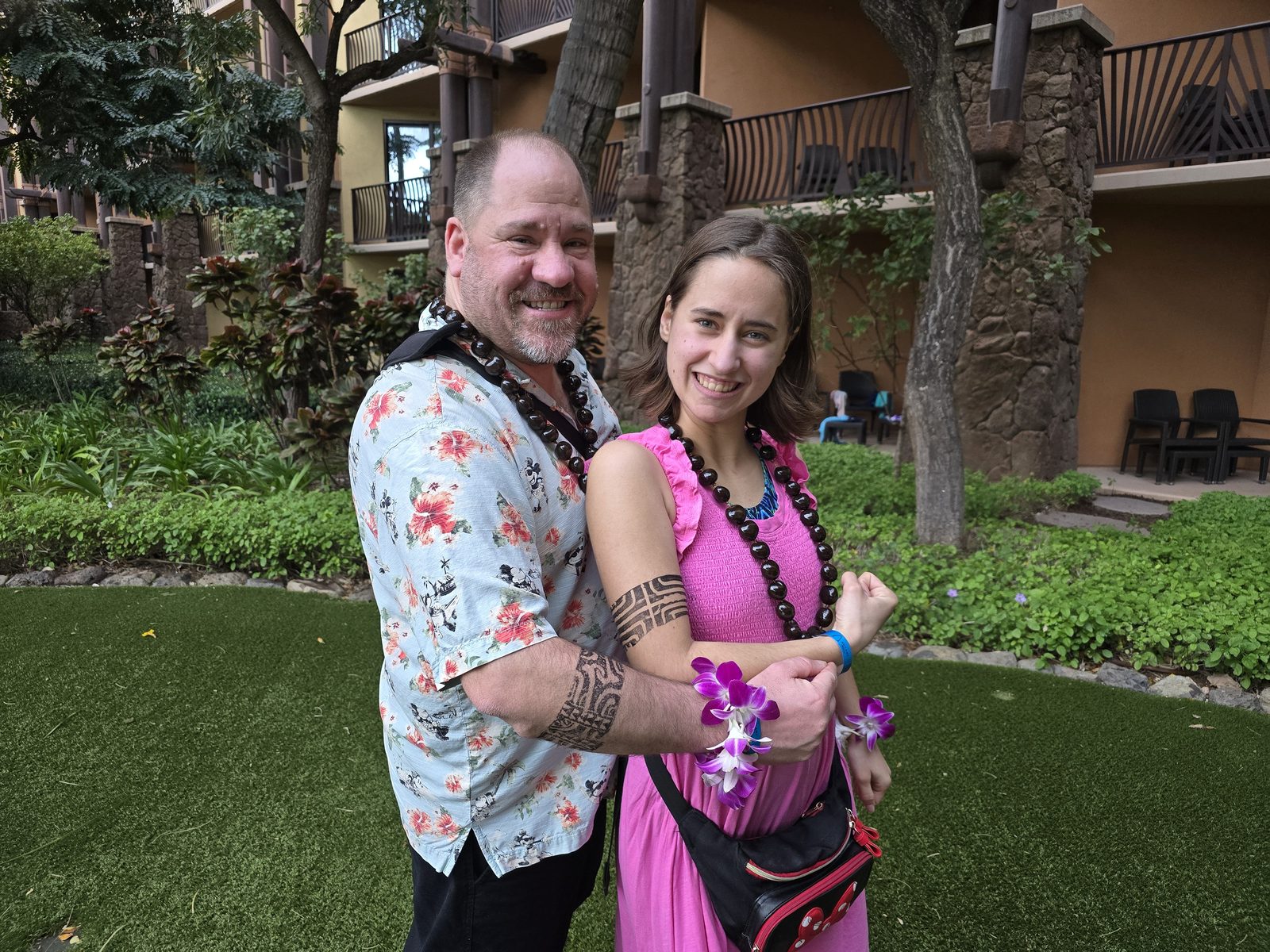 Lisa and Michael in our leis before the luau