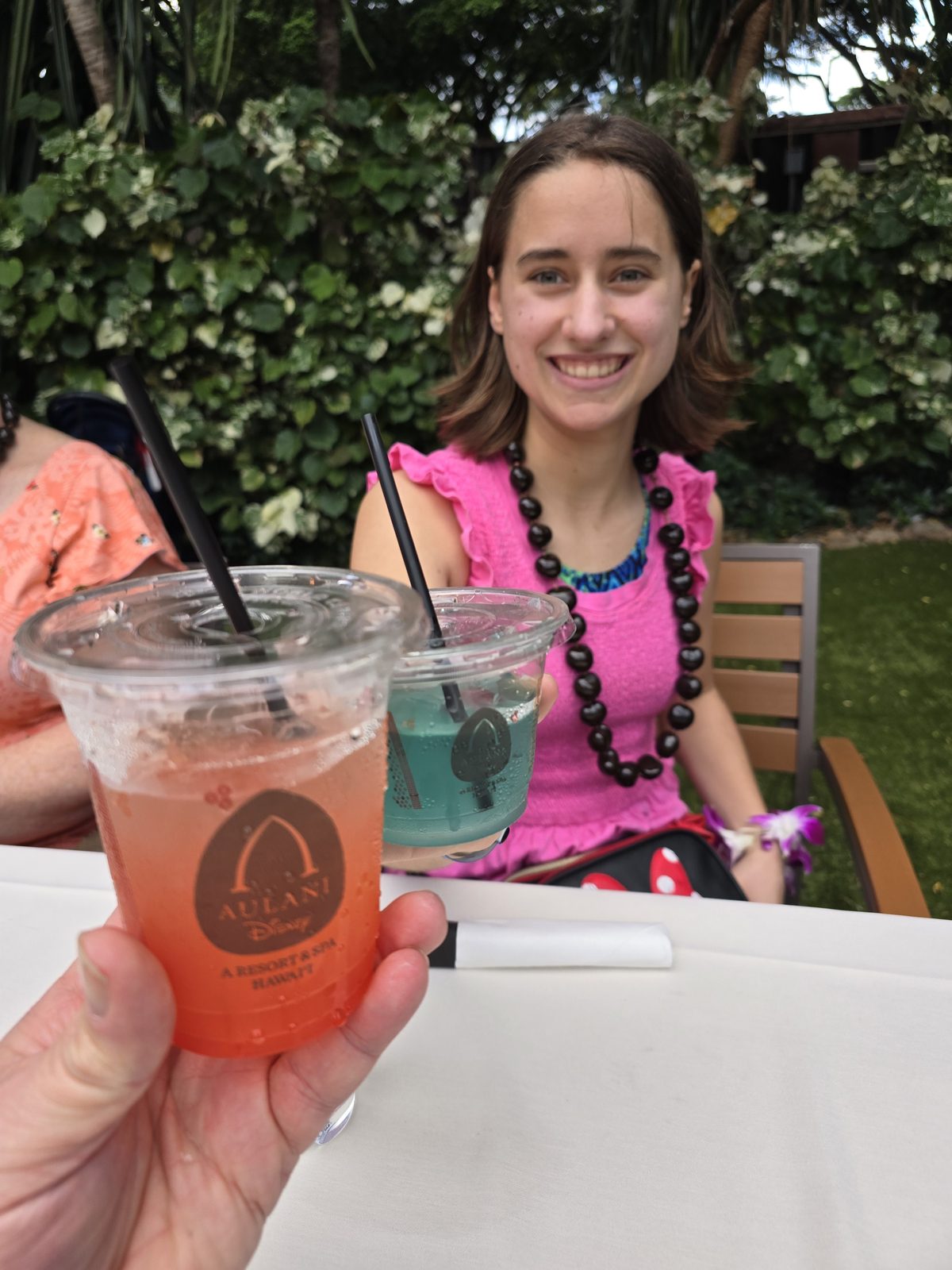 Lisa in her kukui nut lei at the luau