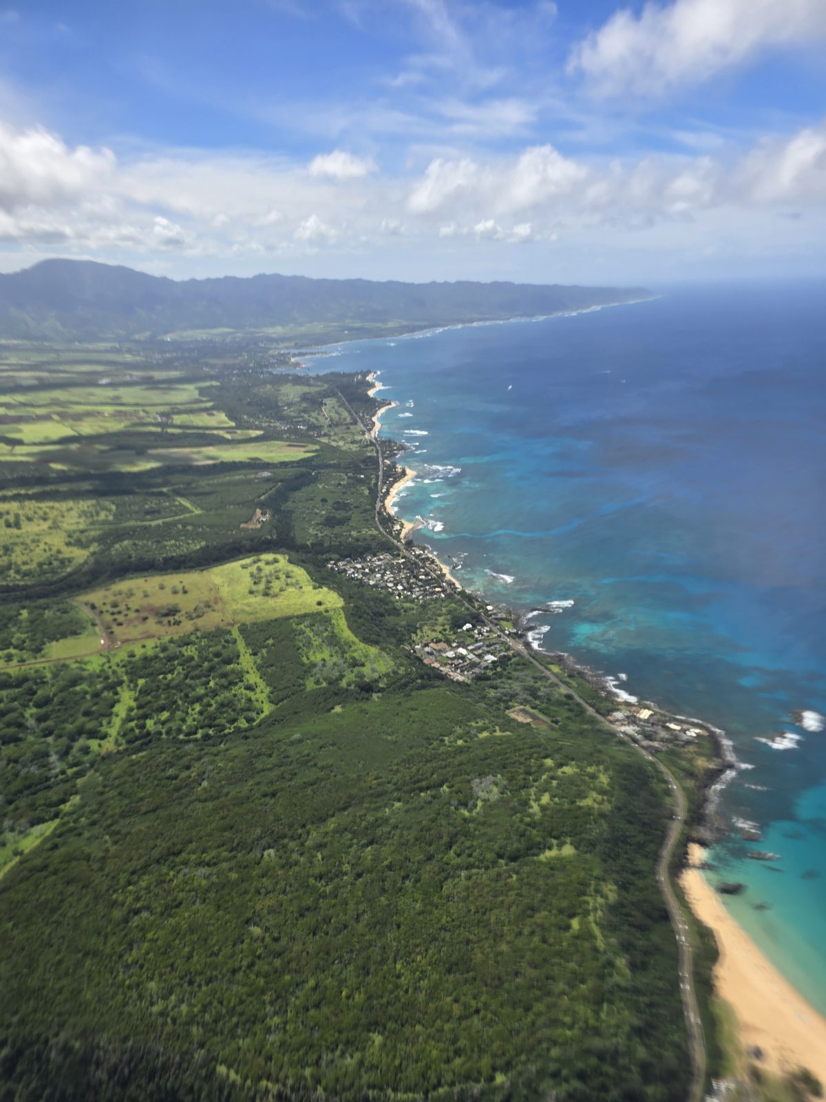 Flying over Oahu