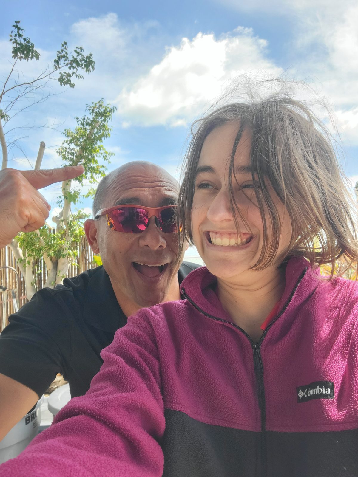 Lisa with our helicopter pilot