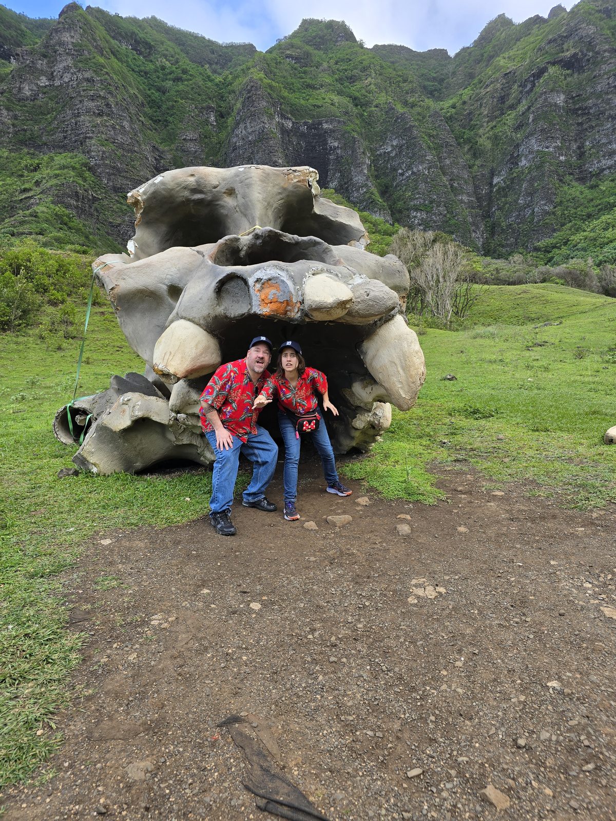 Lisa and I among the giant bones at Kualoa