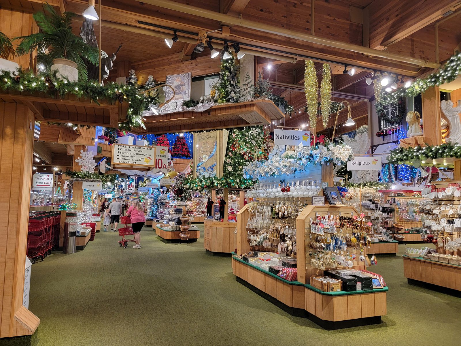 Aisles of Christmas decor