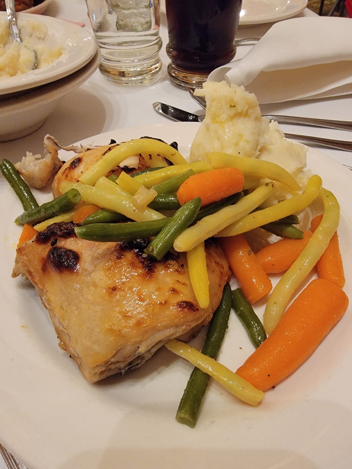 The family-style chicken dinner at the Bavarian Inn
