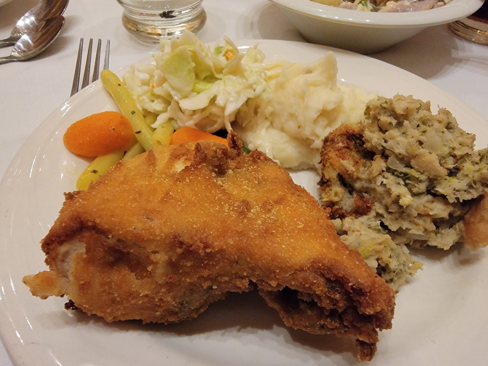 Family-style chicken dinner at the Bavarian Inn