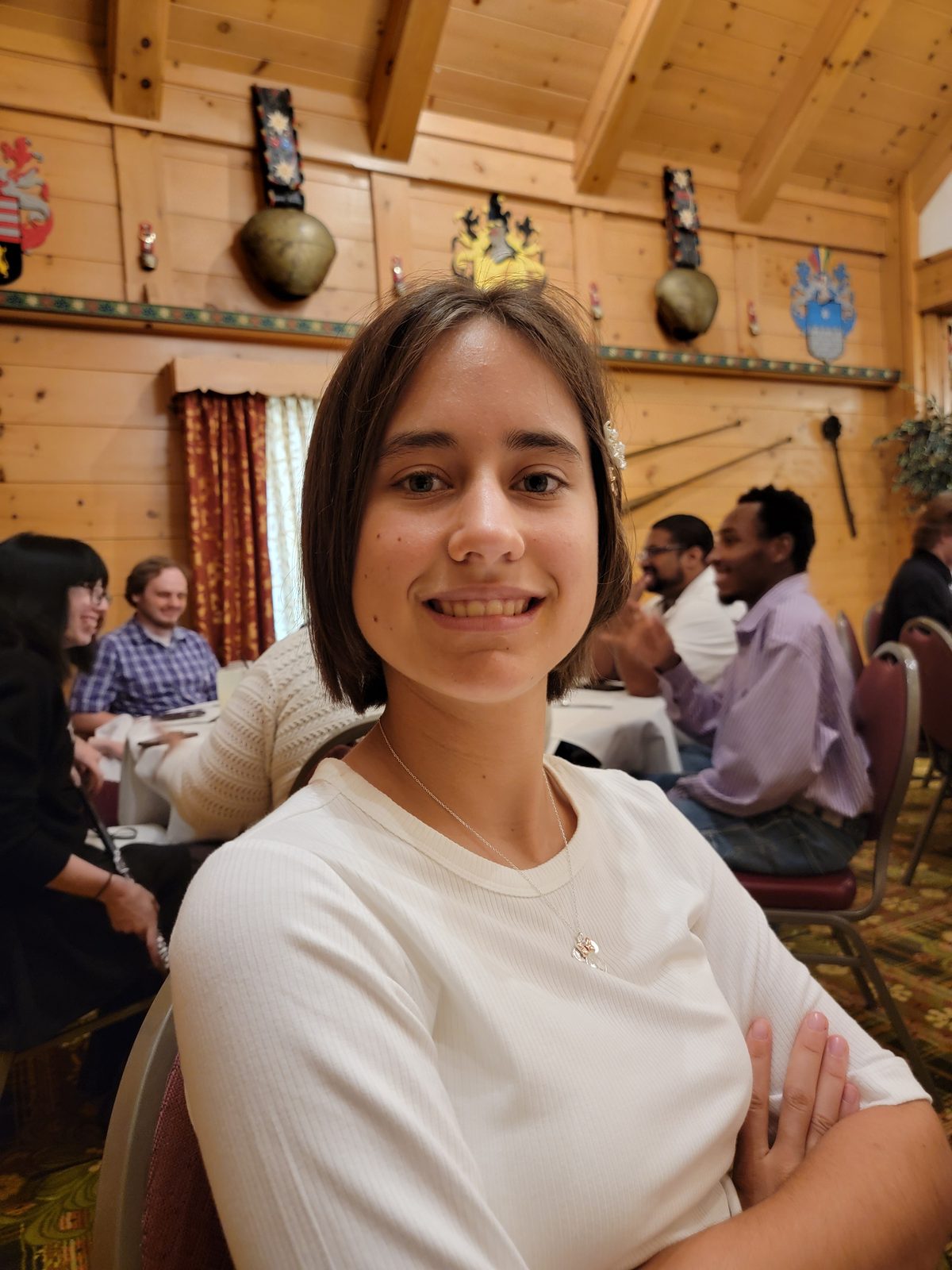 Lisa at dinner at the Bavarian Inn