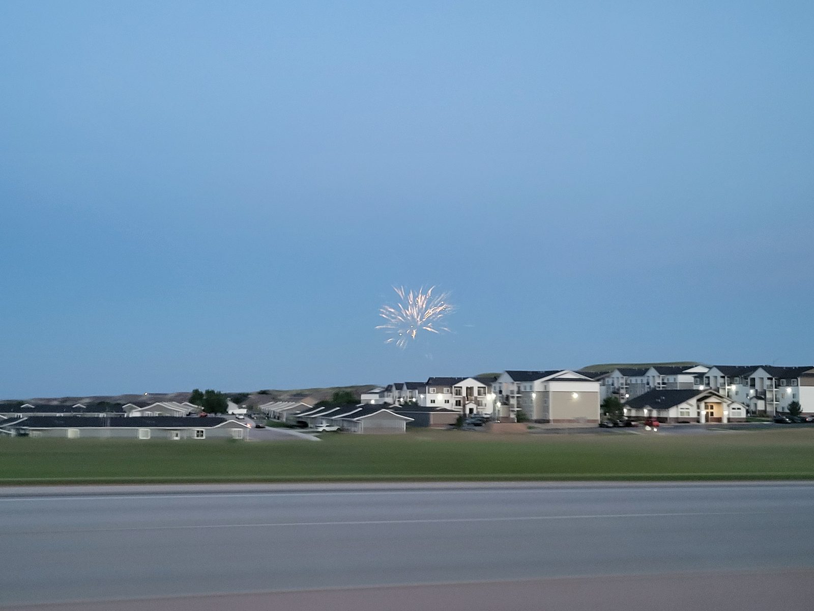 Fourth of July fireworks over the airfield