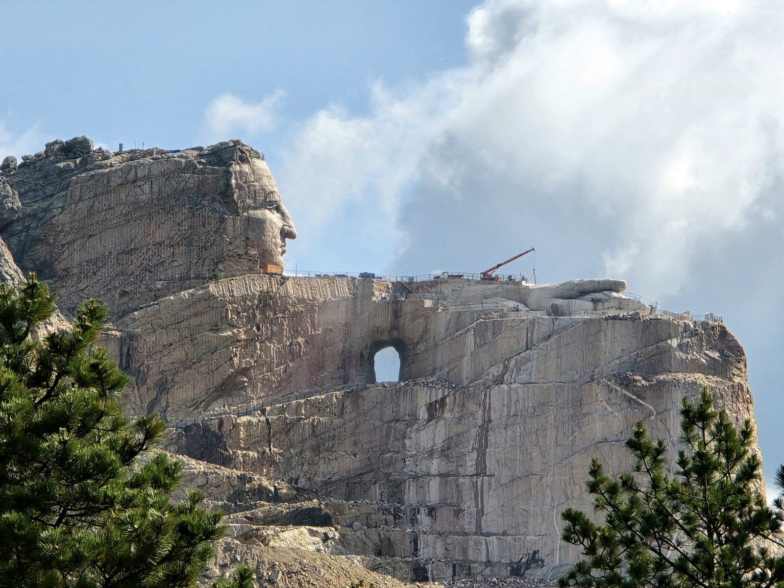 Crazy Horse carving across the valley