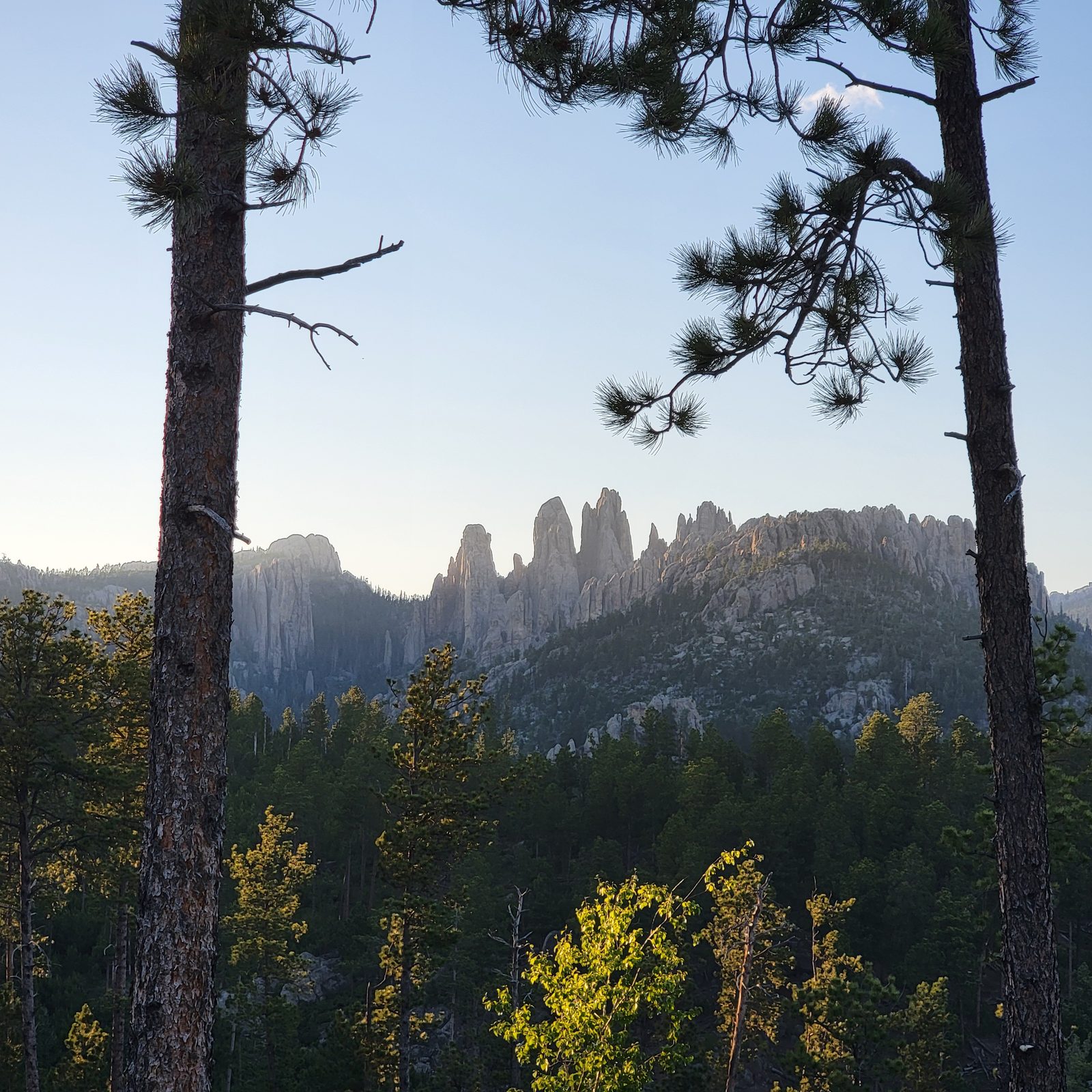 The Needles at sunset on Needles Highway