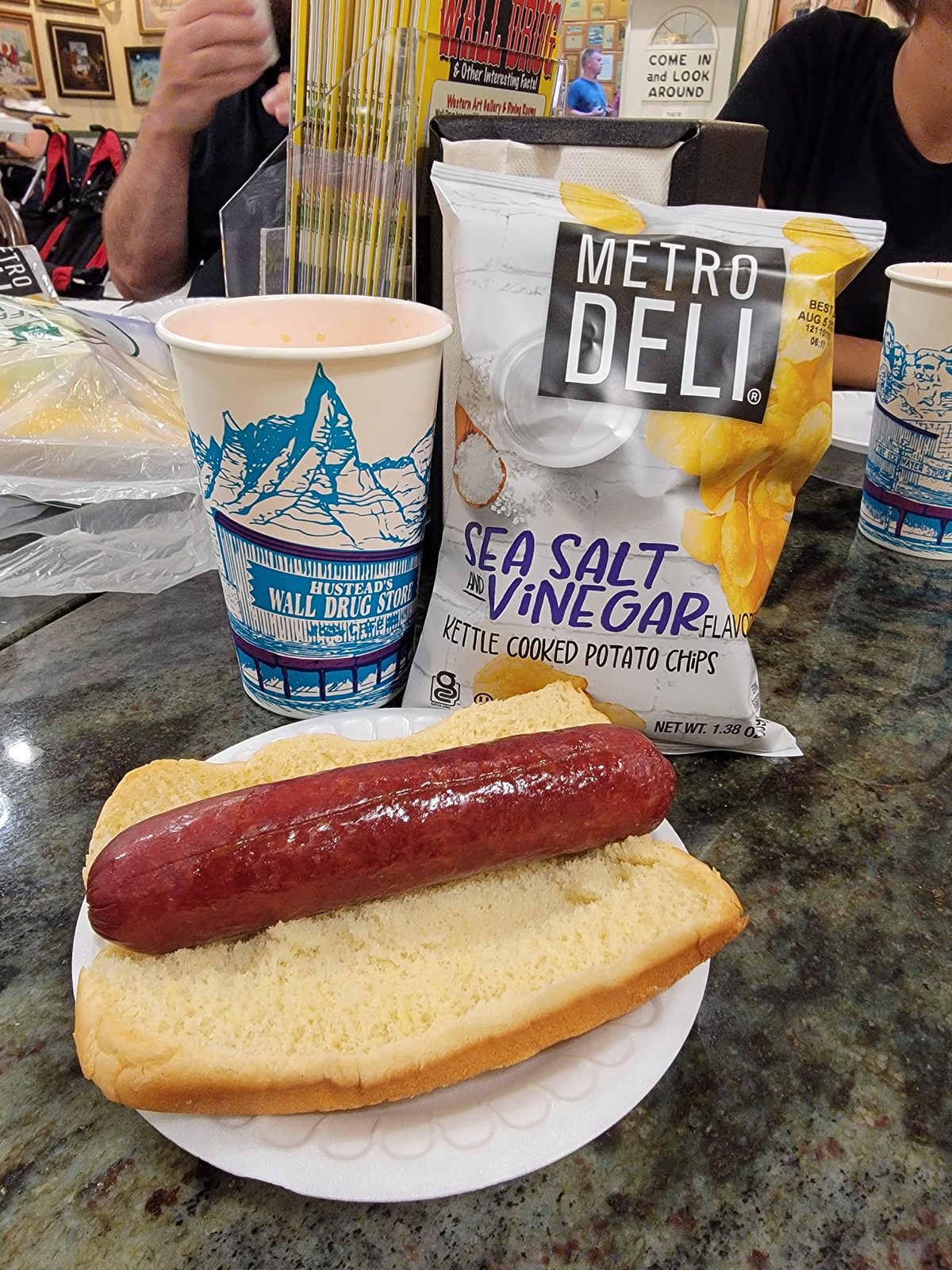 Bison hot dog at Wall Drug