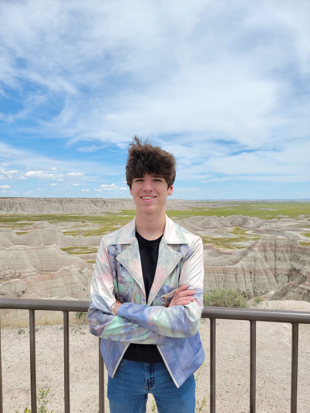 Thomas at an overlook in the Badlands