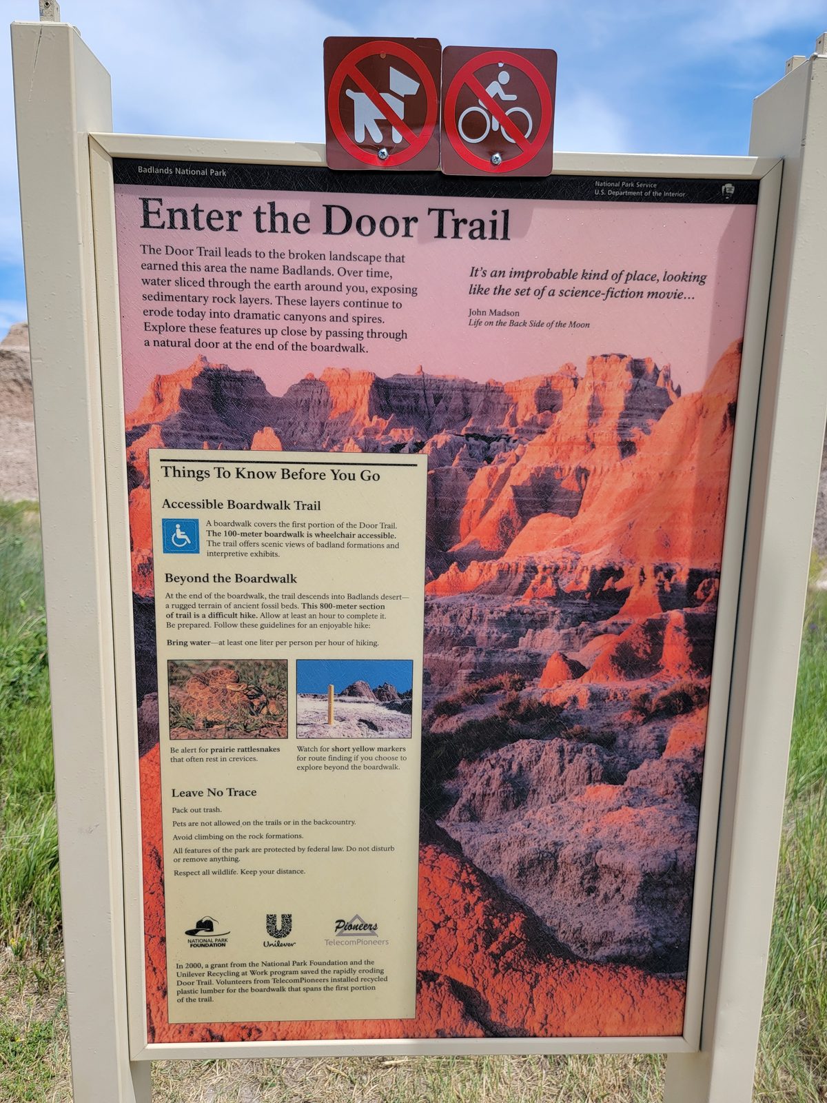 The sign for the Door Trail