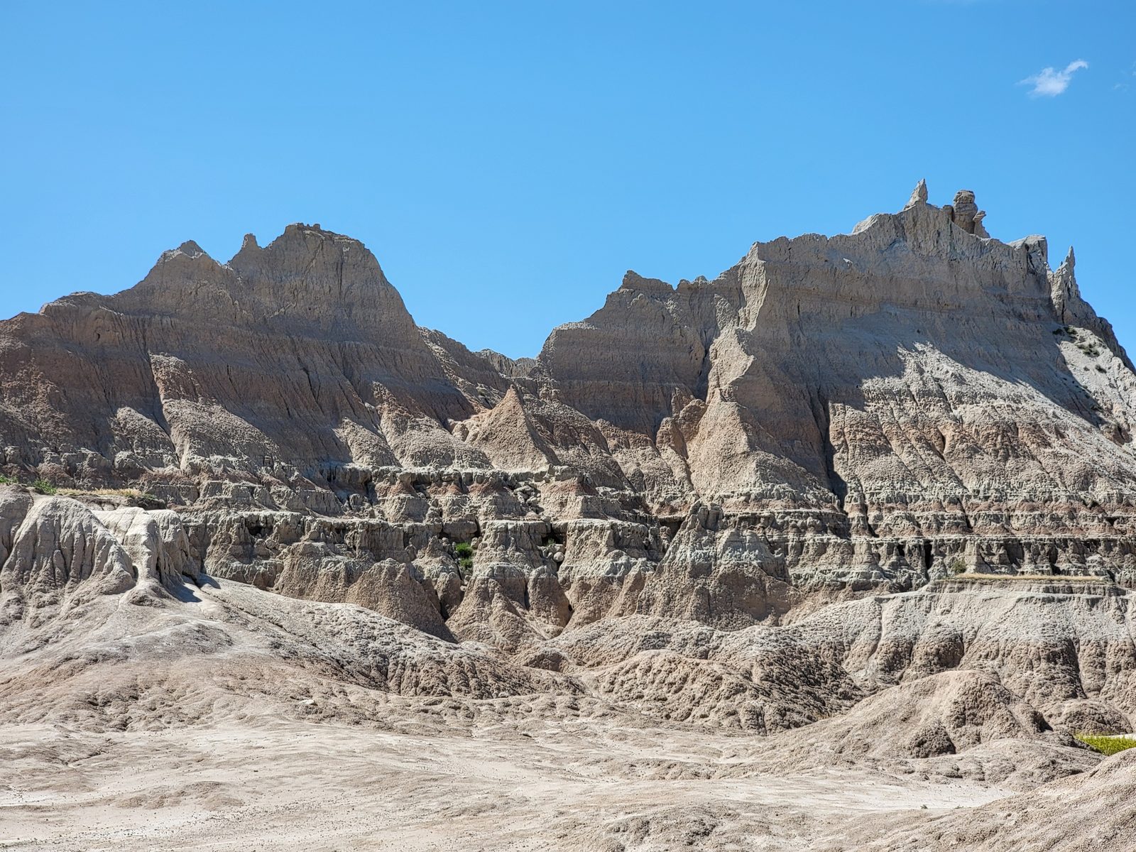 Jagged ridges in the Badlands