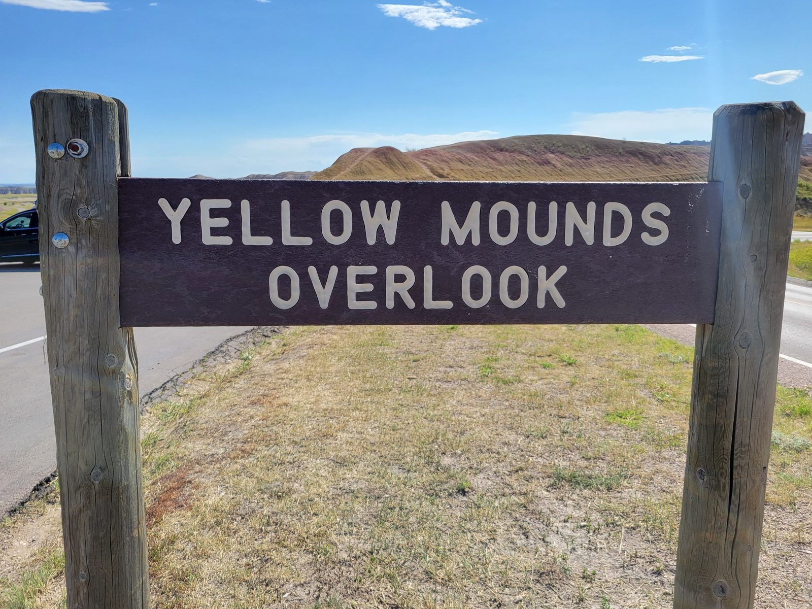 The sign at Yellow Mounds Overlook