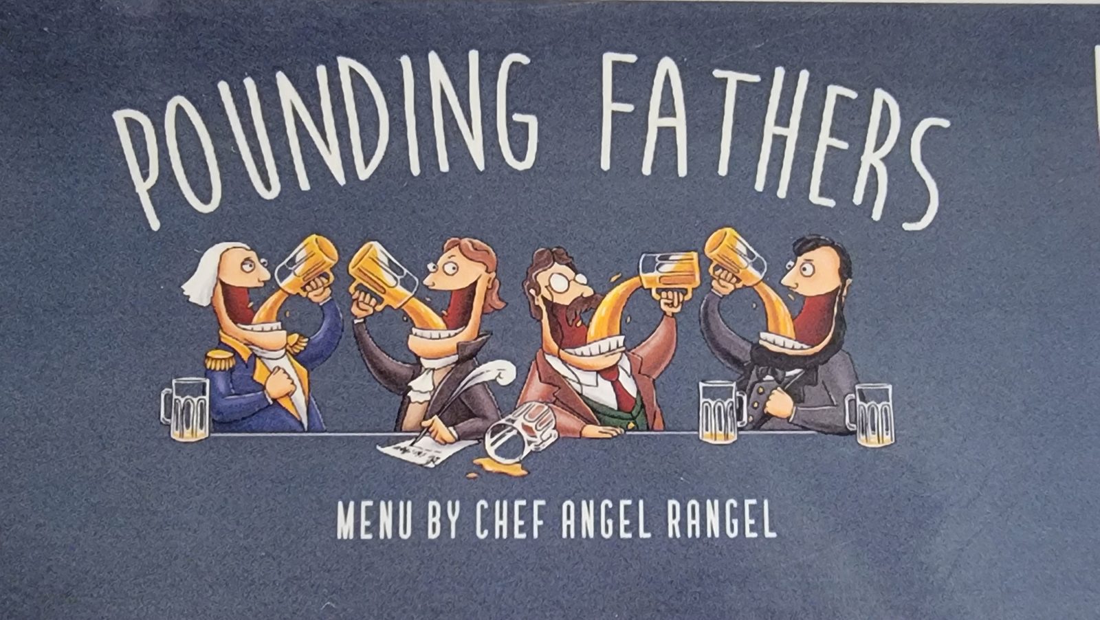 Dinner menu at Pounding Fathers