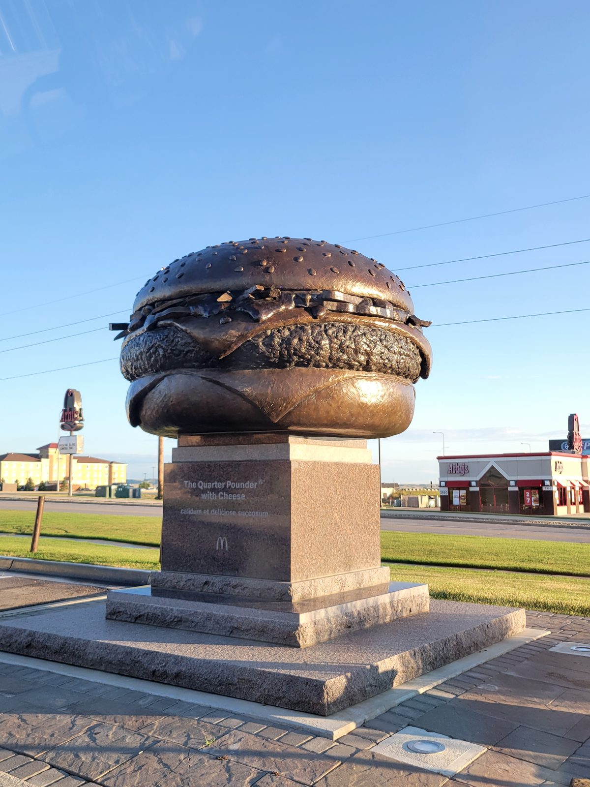 A giant Quarter Pounder on the way out