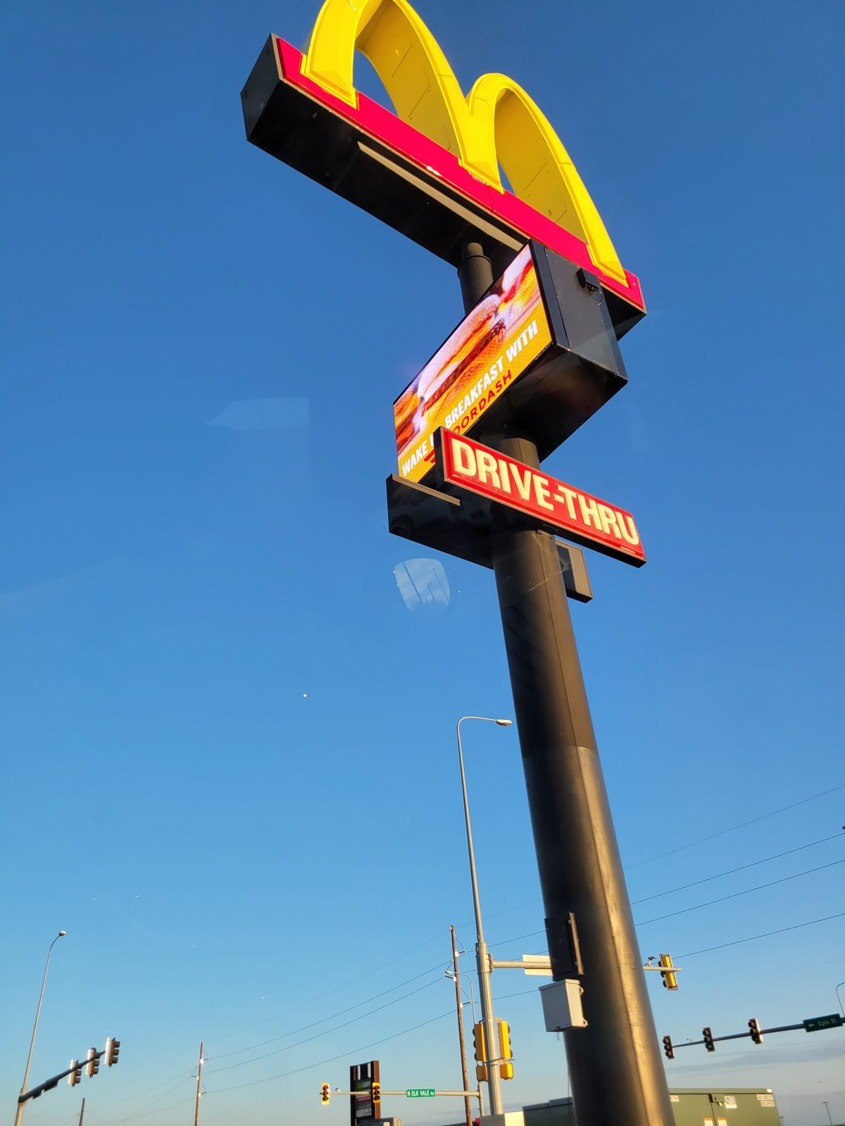 Stopping for McDonald's under the giant arches