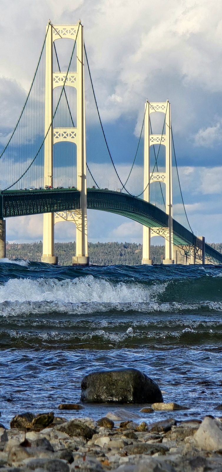 The Mackinac Bridge from the shore