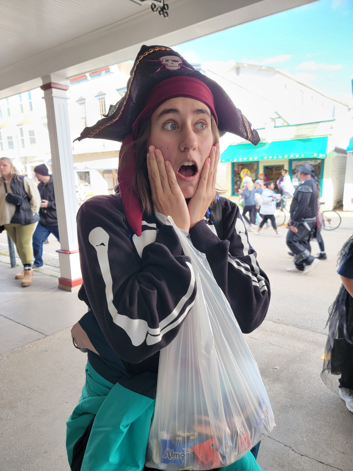 Lisa out trick or treating on Mackinac Island