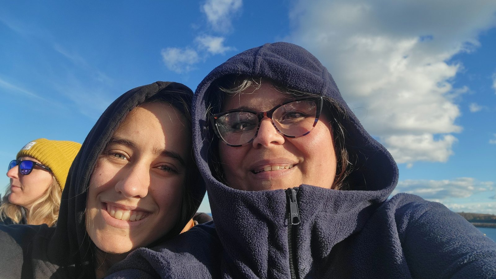 Kathy and Lisa on the island