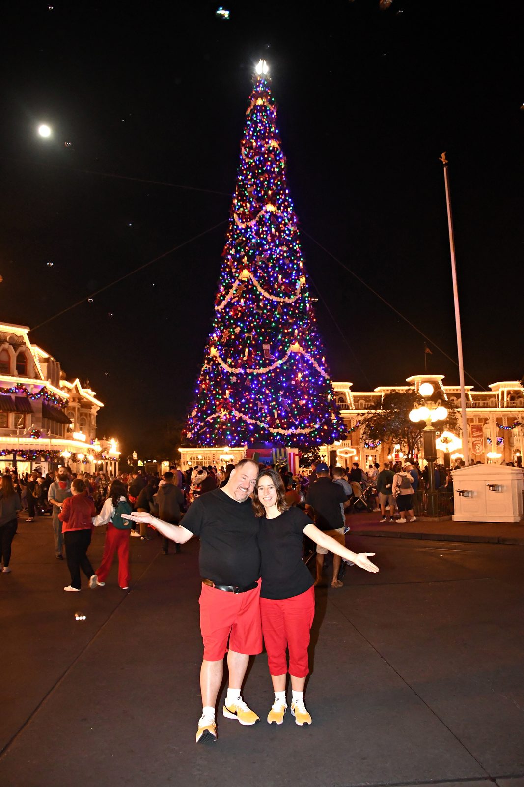 Lisa and me under the Main Street Christmas tree