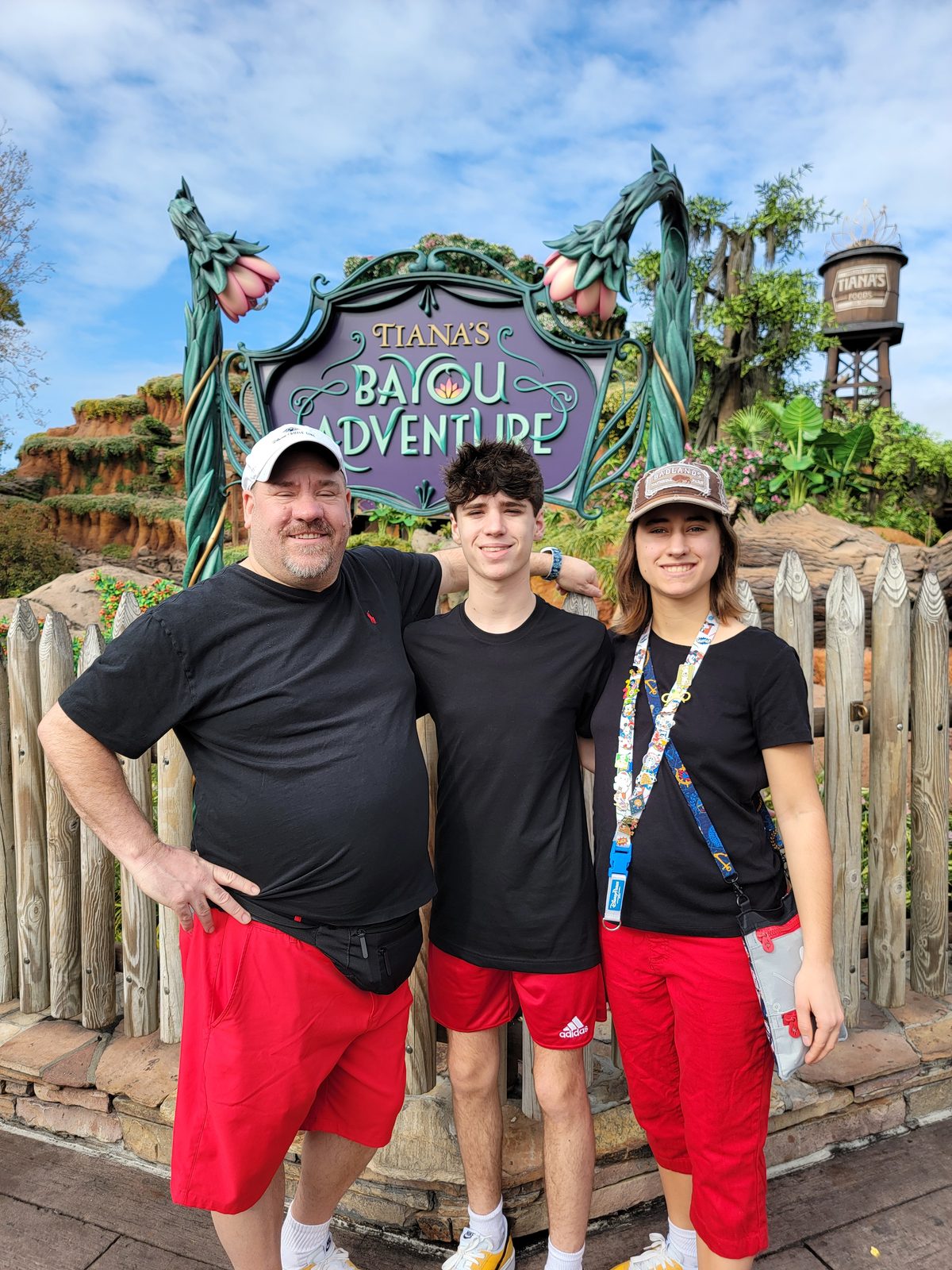 Michael, Thomas and Lisa at Tiana's Bayou Adventure