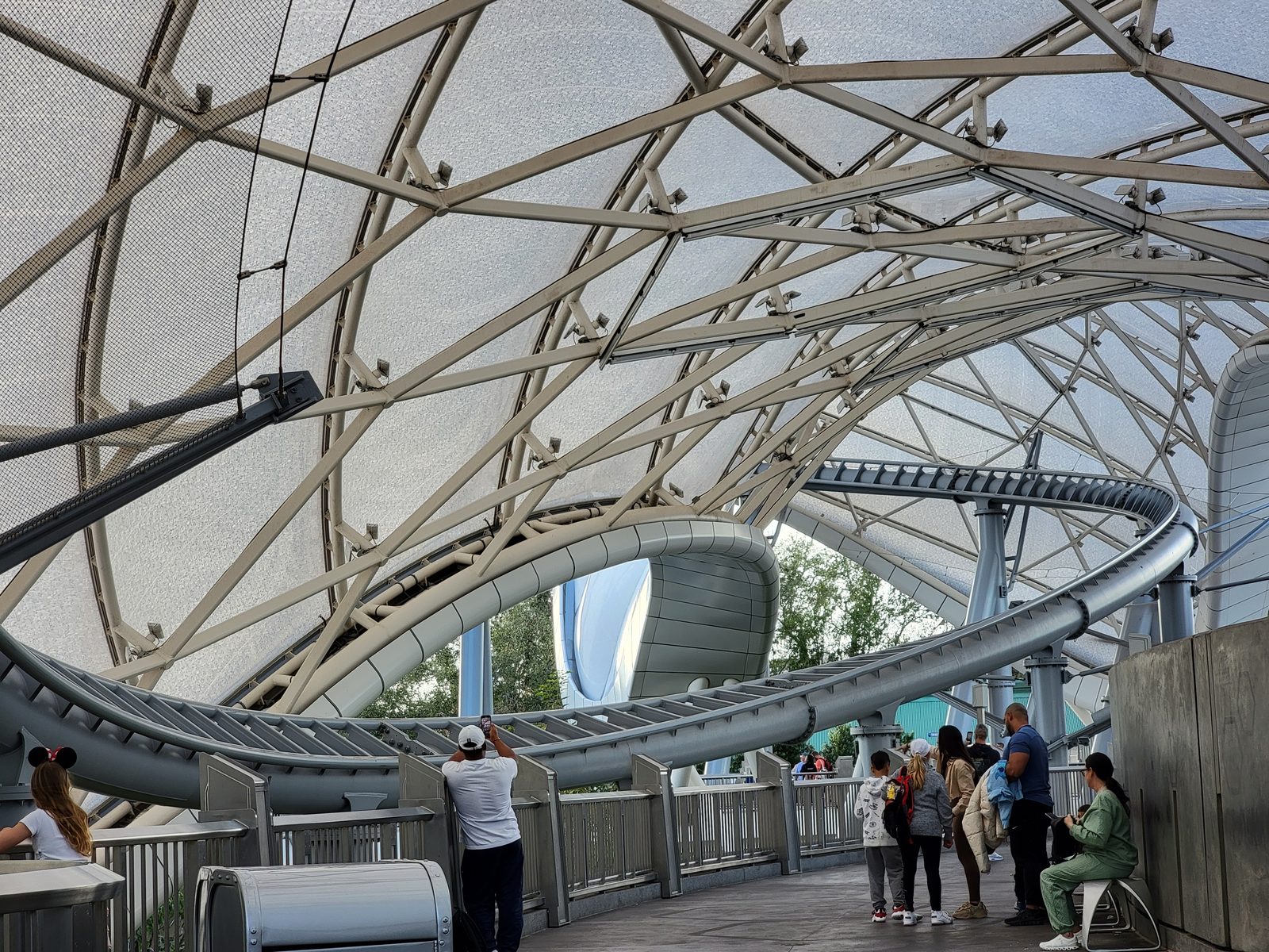 Under the Tron canopy at Magic Kingdom
