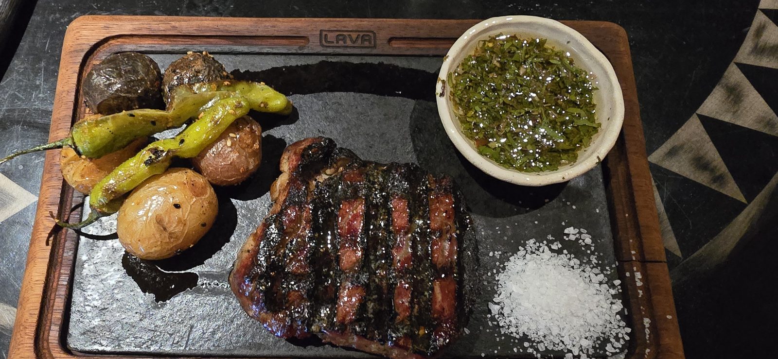 Steak dinner before the show