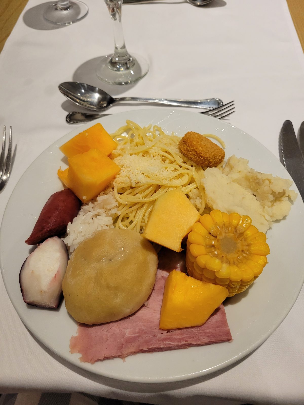 Our dinner plate at the resort