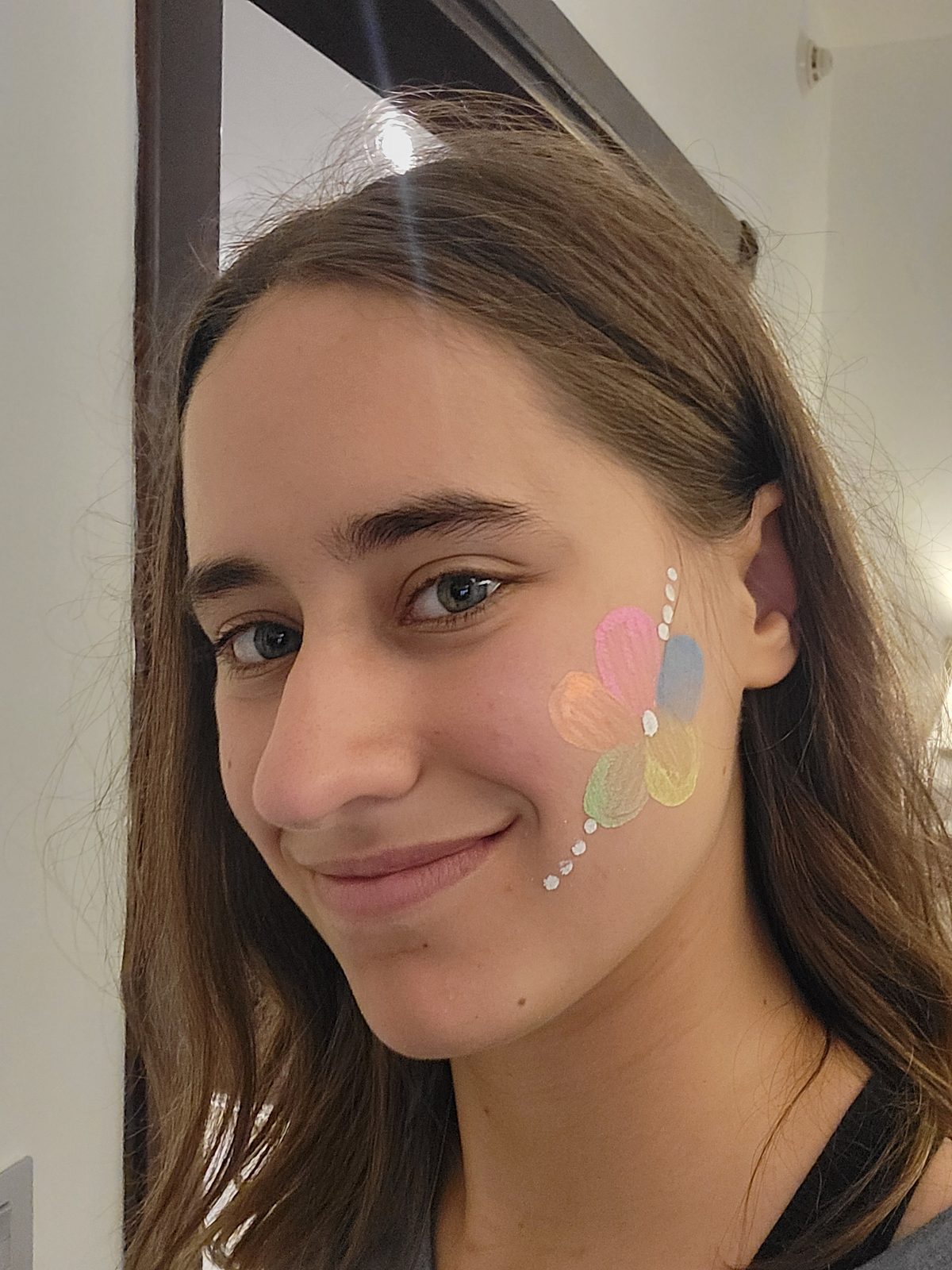 Lisa's face paint at the end of the night