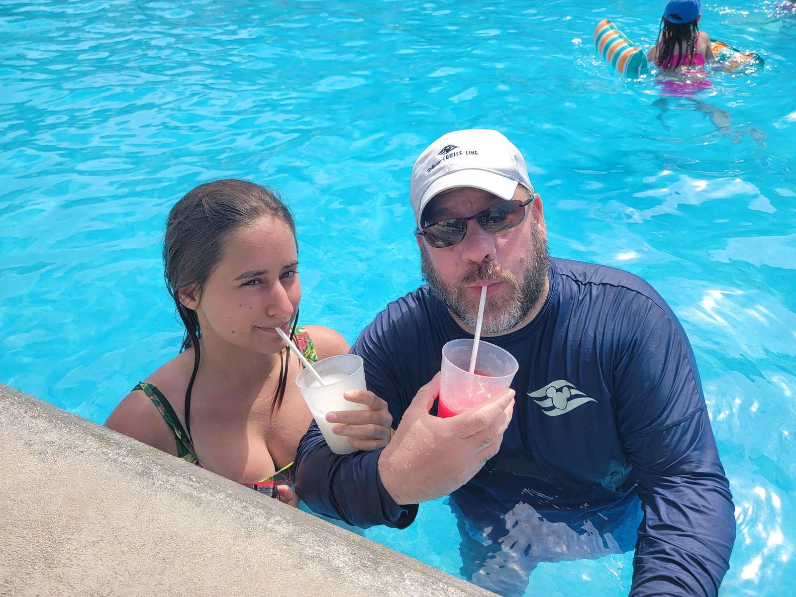 Michael and Lisa with pool drinks