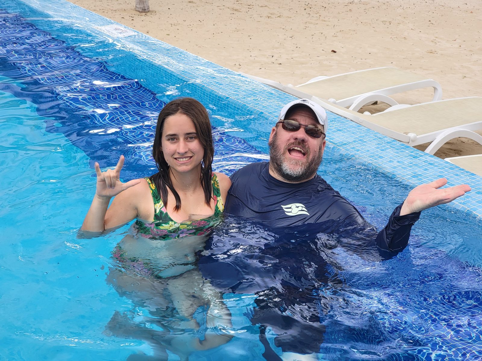 Michael and Kathy in the pool