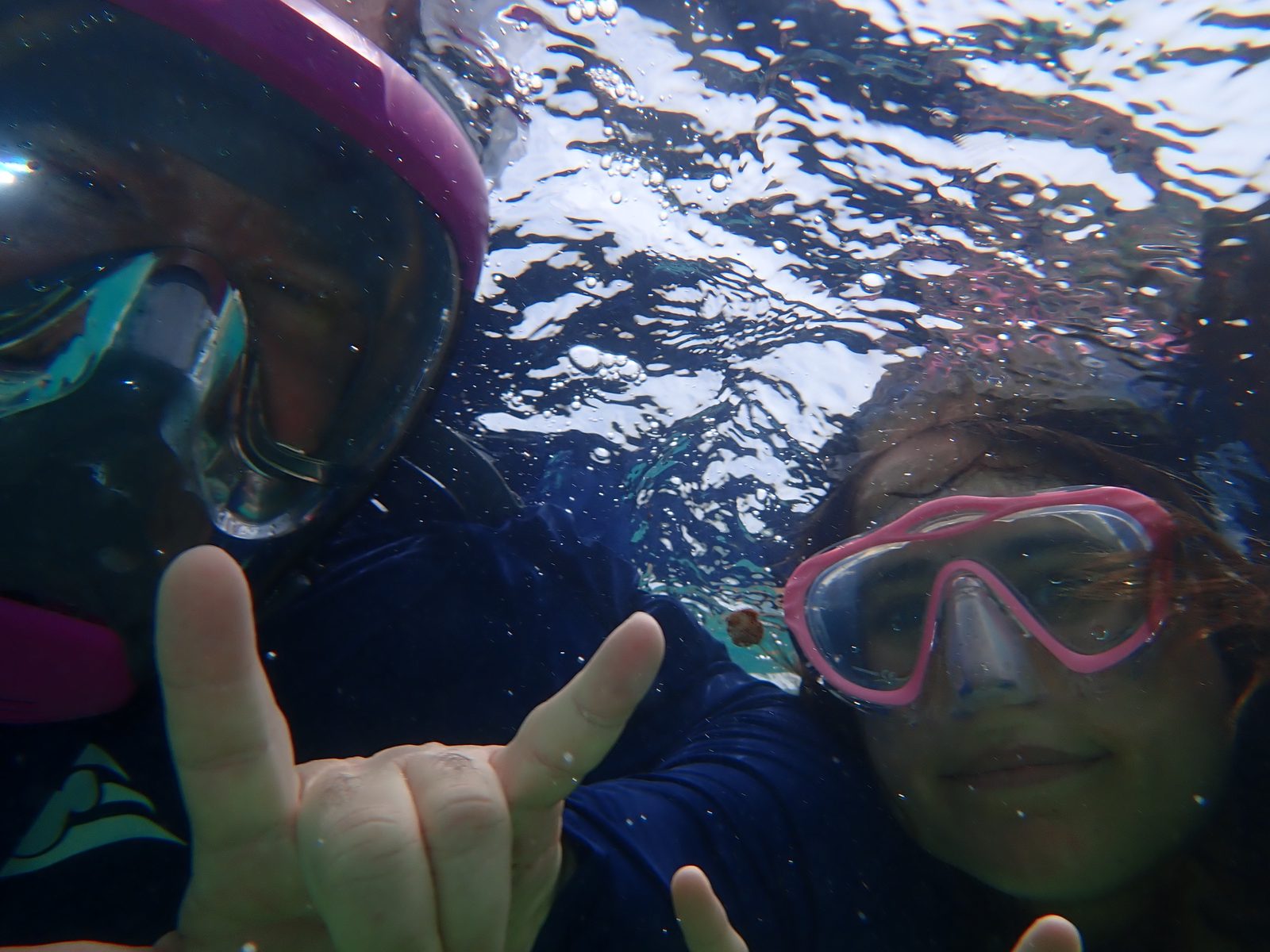 Lisa and Michael snorkeling together