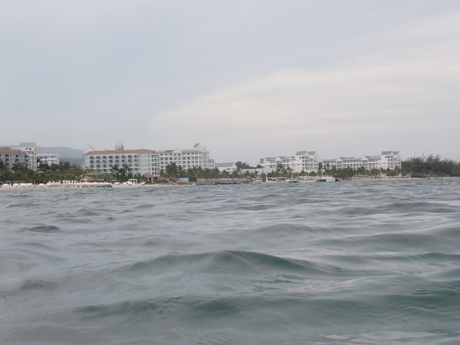 The resort seen from the water