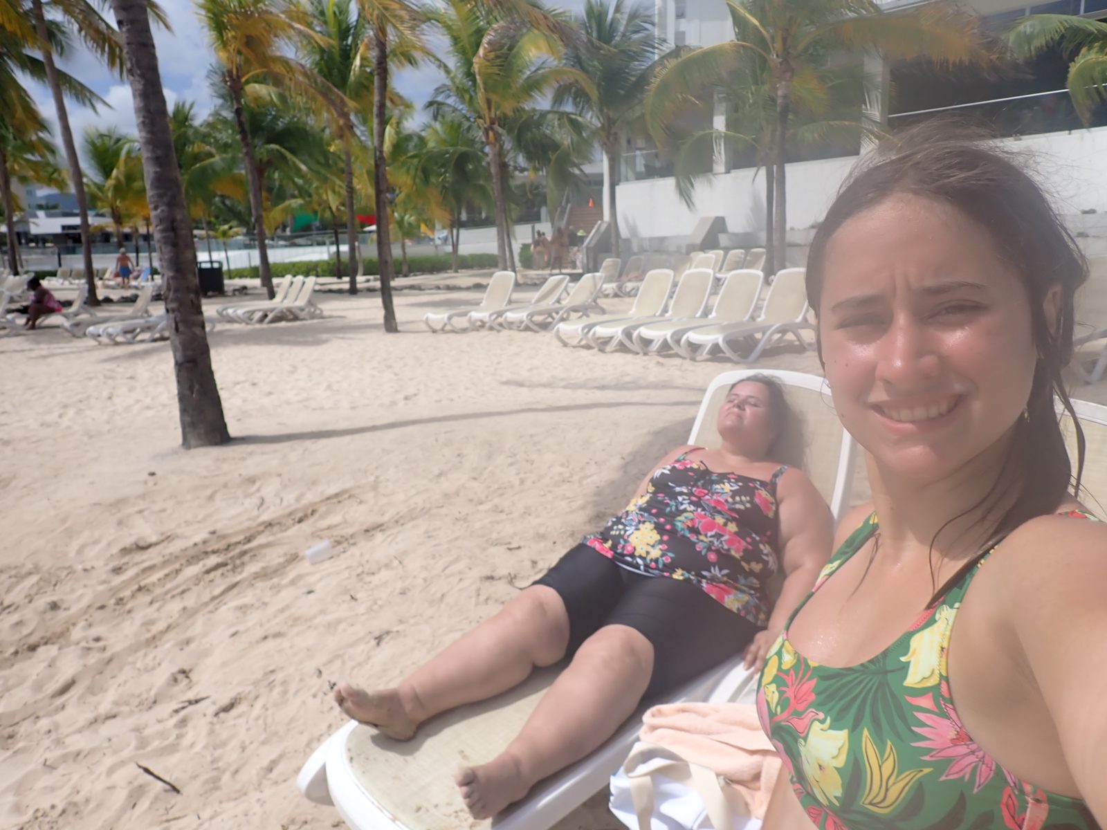 A lounger selfie on the beach