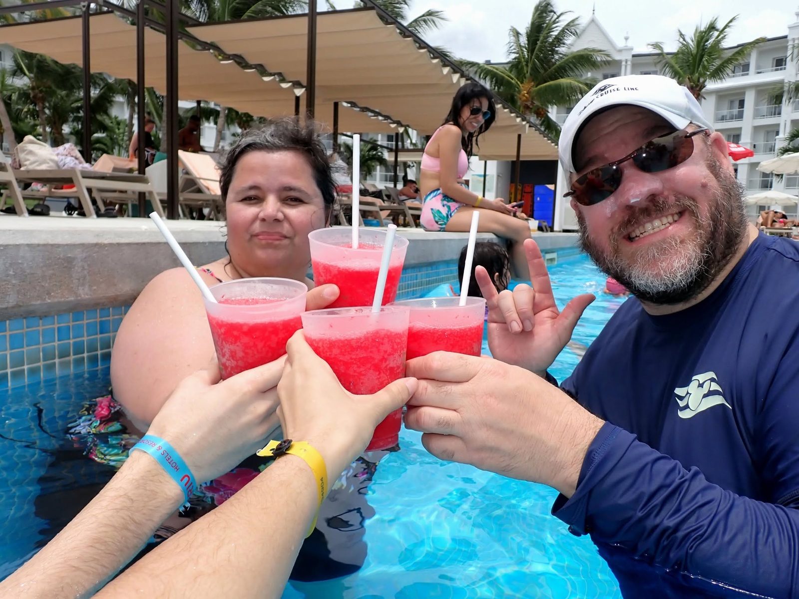 Poolside toast at Hotel Riu, Ocho Rios
