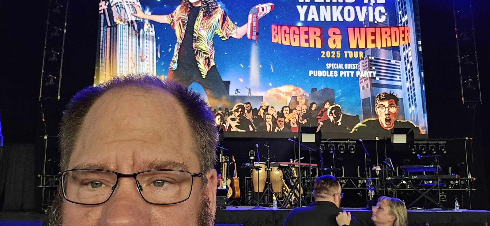 Under the marquee before Weird Al went on