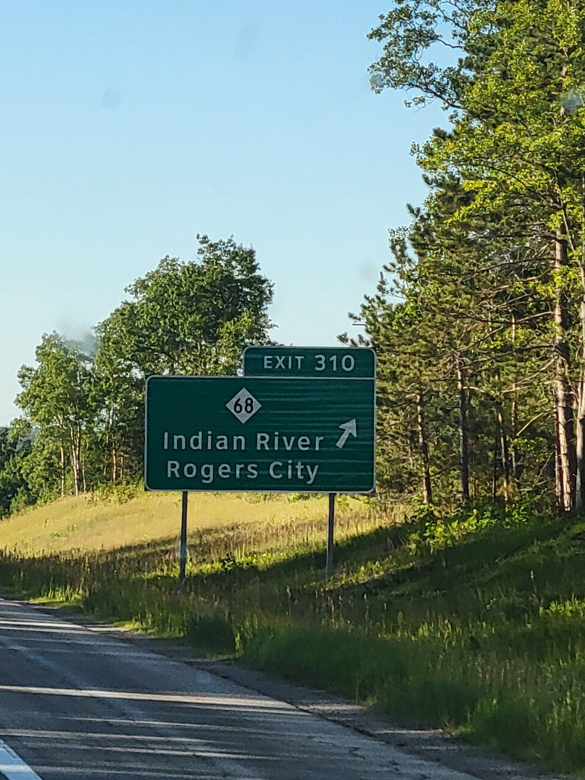 Passing the Indian River and Rogers City exit