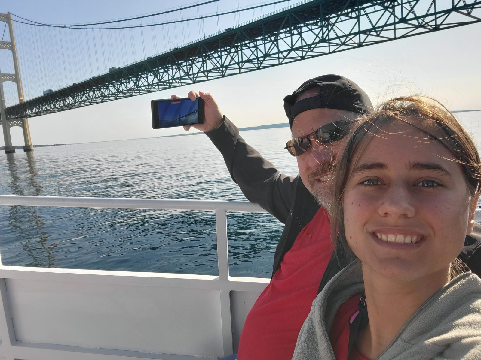 Lisa and me with the Mackinac Bridge behind us