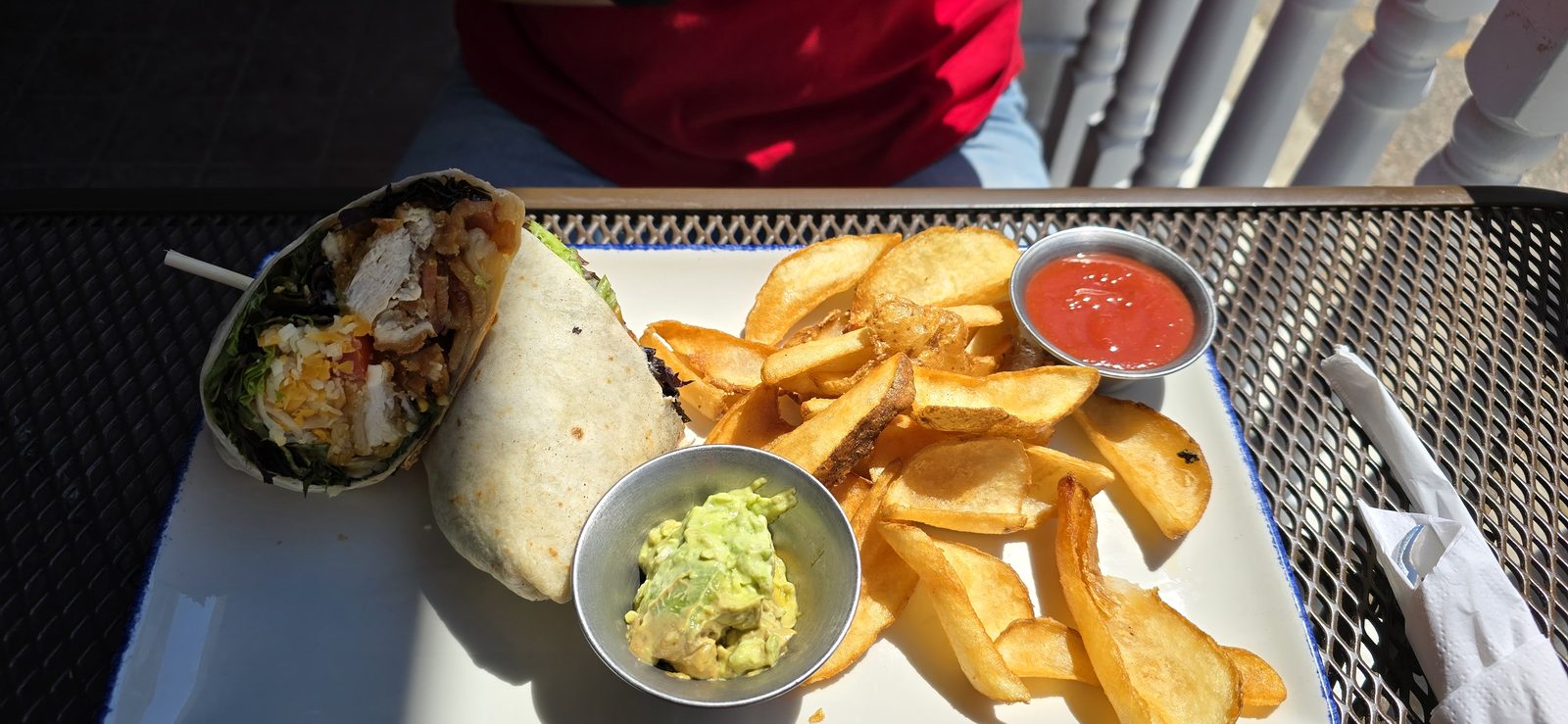 Lunch, a wrap and fries