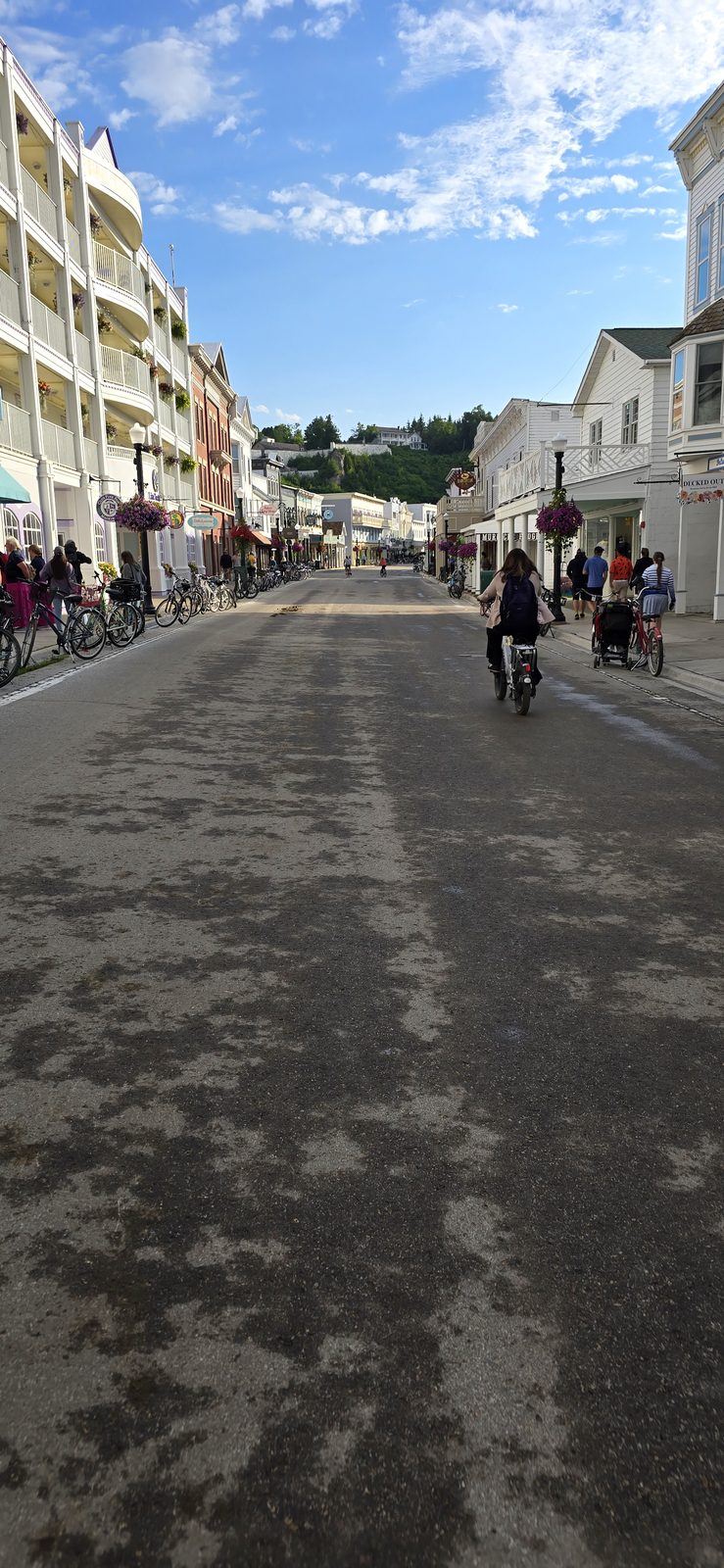 Main Street with a couple of cyclists