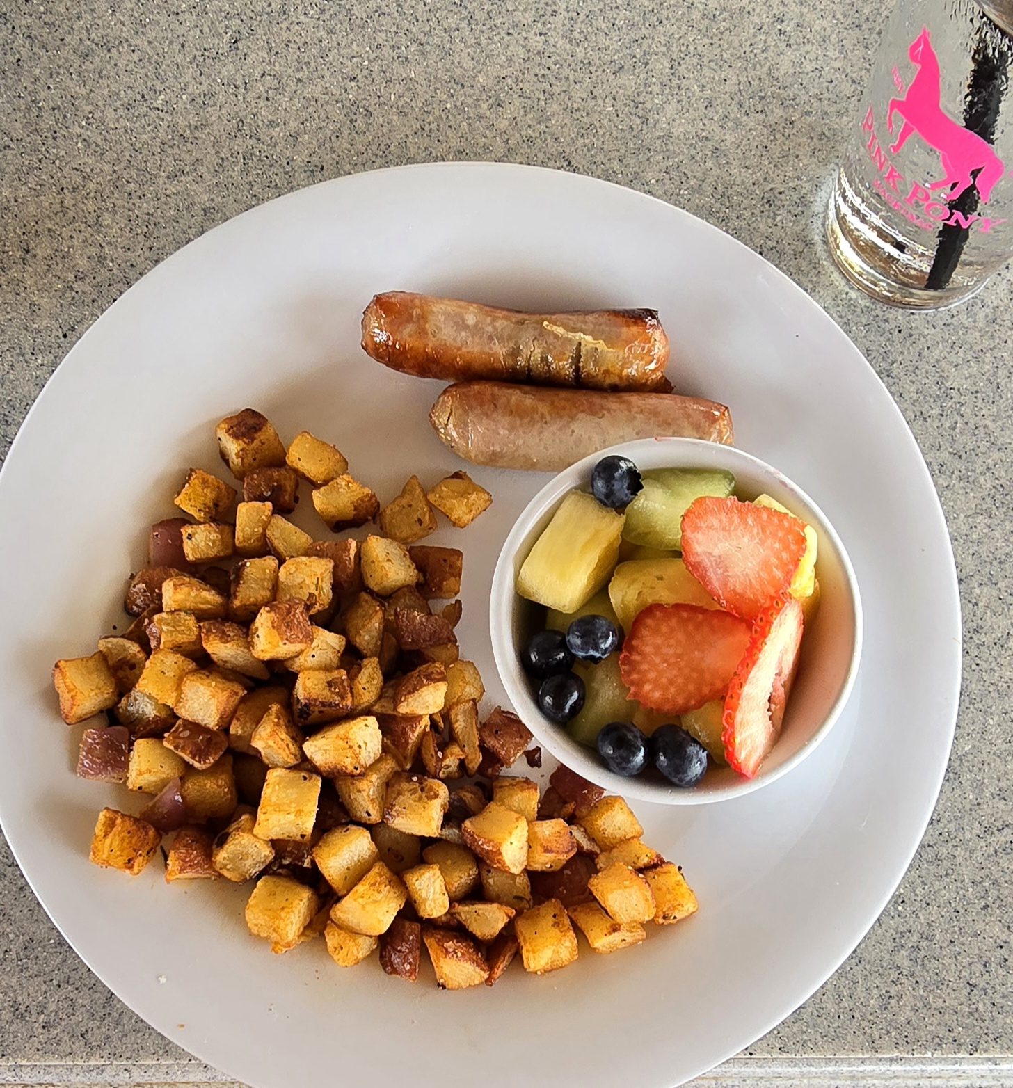 Breakfast on the harbor patio
