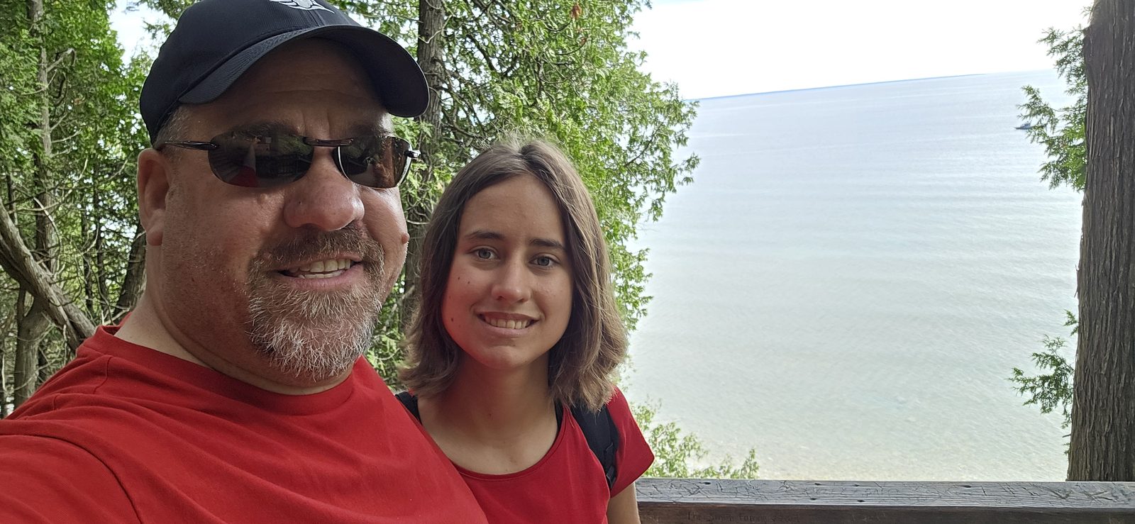 Michael and Lisa on the bluff trail