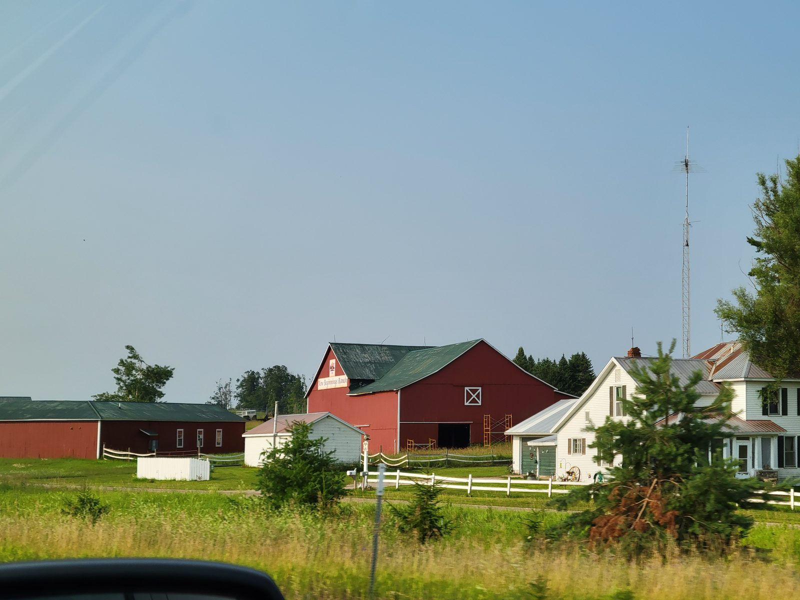 A red barn along the highway